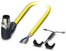 Sensor-Aktor Kabel, M12-Kabelstecker, abgewinkelt auf offenes Ende, 5-polig, 10 m, PVC, gelb, 4 A, 1409589