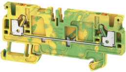 Schutzleiter-Reihenklemme, Push-in-Anschluss, 0,5-2,5 mm², 2-polig, 22 A, 8 kV, gelb/grün, 1989890000
