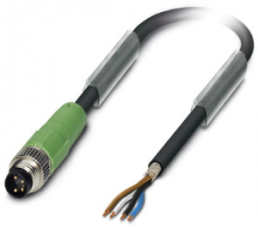 Sensor-Aktor Kabel, M8-Kabelstecker, gerade auf offenes Ende, 4-polig, 5 m, PUR, schwarz, 4 A, 1521834