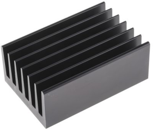 Strangkühlkörper, 75 x 112 x 67.5 mm, 1.4 bis 0.5 K/W, Schwarz eloxiert