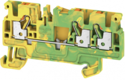Schutzleiter-Reihenklemme, Push-in-Anschluss, 0,5-2,5 mm², 3-polig, 8 kV, gelb/grün, 1521670000