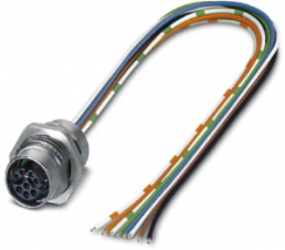 Sensor-Aktor Kabel, M12-Flanschbuchse, gerade auf offenes Ende, 8-polig, 0.5 m, 6 A, 1407618
