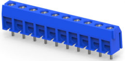 Leiterplattenklemme, 10-polig, RM 5 mm, 0,3-2 mm², 10 A, Schraubanschluss, blau, 1-1776244-0