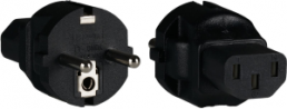 Netzadapter IEC C13 auf Schuko-Stecker, schwarz