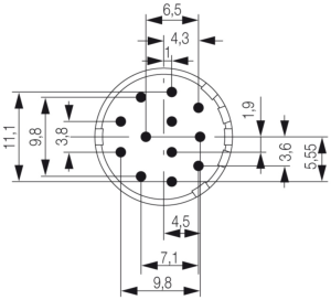 Einsatz für Sensor/Aktor-Steckverbinder, SAI-M23-BE-12-F