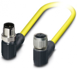 Sensor-Aktor Kabel, M12-Kabelstecker, abgewinkelt auf M12-Kabeldose, abgewinkelt, 5-polig, 0.5 m, PVC, gelb, 4 A, 1406143