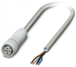 Sensor-Aktor Kabel, M12-Kabeldose, gerade auf offenes Ende, 4-polig, 10 m, PP-EPDM, grau, 4 A, 1404013