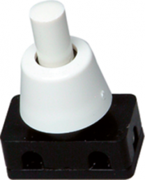 Lampen-Druckschalter, 1-polig, weiß, unbeleuchtet, 2 A/250 V, Einbau-Ø 10 mm, 192117081