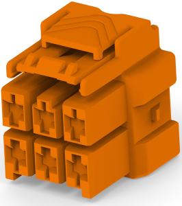 Steckergehäuse, 6-polig, RM 6 mm, gerade, orange, 8-2232266-3