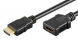 HDMI Verlängerungskabel, HDMI Stecker Typ A auf HDMI Buchse Typ A, vergoldet, 0,5 m, schwarz