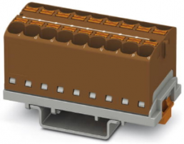 Verteilerblock, Push-in-Anschluss, 0,2-6,0 mm², 18-polig, 32 A, 6 kV, braun, 3273580