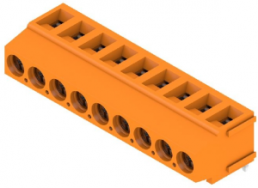 Leiterplattenklemme, 9-polig, RM 5.08 mm, 0,2-2,5 mm², 15 A, Schraubanschluss, orange, 9995020000