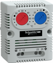 Thermostat, Öffner/Schließer, 0-60 °C/0-60 °C, (L x B x H) 44 x 56 x 68 mm, NSYCCOTHD