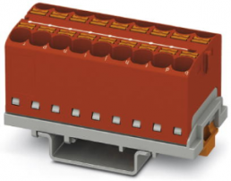 Verteilerblock, Push-in-Anschluss, 0,2-6,0 mm², 18-polig, 32 A, 6 kV, rot, 3273574