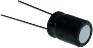 Elektrolytkondensator, 10 µF, 63 V (DC), -10/+50 %, radial, RM 5 mm, Ø 8.7 mm