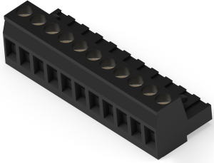 Leiterplattenklemme, 11-polig, RM 5 mm, 0,13-3,31 mm², 10 A, Schraubanschluss, schwarz, 1-2305909-1
