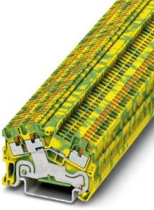 Schutzleiter-Reihenklemme, Push-in-Anschluss, 0,14-1,5 mm², 3-polig, 6 kV, gelb/grün, 3214602