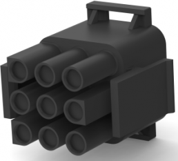 Steckergehäuse, 9-polig, RM 6.35 mm, gerade, schwarz, 1-480706-9