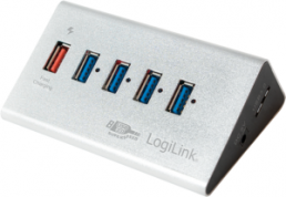 USB 3.0 HUB 4+1 port, Aluminum, incl. Netzgerät