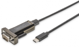 USB 2.0 Adapterleitung, USB Stecker Typ C auf D-Sub Stecker, 1 m, schwarz