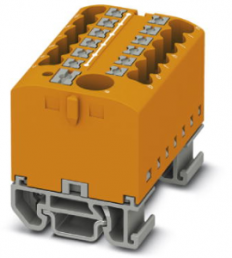 Verteilerblock, Push-in-Anschluss, 0,14-4,0 mm², 13-polig, 24 A, 8 kV, orange, 3274206