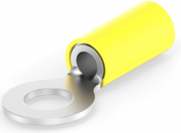 Isolierter Ringkabelschuh, 2,7-6,6 mm², AWG 12 bis 10, 6.7 mm, M6, gelb
