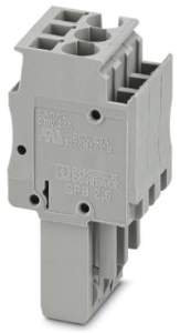 Stecker, Federzuganschluss, 0,08-4,0 mm², 3-polig, 24 A, 6 kV, grau, 3040122
