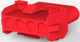 Buchsengehäuse, 4-polig, RM 6.35 mm, gerade, rot, 1-480703-2
