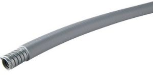 Schutzschlauch, Innen-Ø 10.1 mm, Außen-Ø 14.4 mm, BR 65 mm, Stahl, verzinkt/PVC, grau