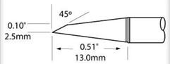 Lötspitze, Hufform, (B) 2 mm, 450 °C, SCV-DRH20CP