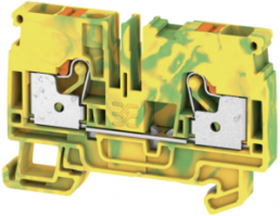 Schutzleiter-Reihenklemme, Push-in-Anschluss, 0,5-6,0 mm², 2-polig, 41 A, 8 kV, gelb/grün, 1991810000