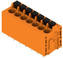 Leiterplattenklemme, 7-polig, RM 5.08 mm, 0,12-2,5 mm², 20 A, Federklemmanschluss, orange, 1331180000