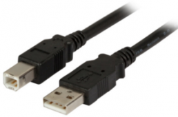 USB 2.0 Adapterleitung, USB Stecker Typ A auf USB Stecker Typ B, 1.8 m, schwarz