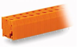 Leiterplattenklemme, 9-polig, RM 7.62 mm, 0,08-2,5 mm², 24 A, Käfigklemme, orange, 739-239