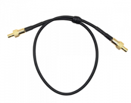 Koaxialkabel, SMB-Stecker (gerade) auf SMB-Stecker (gerade), 50 Ω, RG-174, Tülle schwarz, 0.3 m, SMBM-SMBM17403