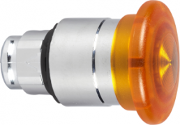 Drucktaster, Bund rund, orange, Frontring silber, Einbau-Ø 22 mm, ZB4BW653
