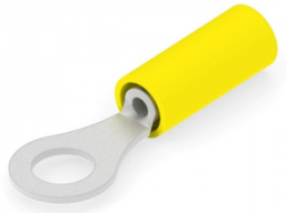 Isolierter Ringkabelschuh, 0,1-0,41 mm², AWG 26 bis 22, 3.02 mm, M2,5, gelb