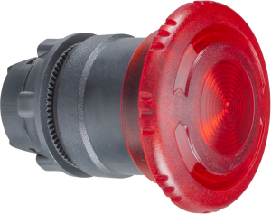 Drucktaster, tastend, Bund rund, rot, Frontring schwarz, Einbau-Ø 22 mm, ZB5AW743