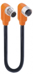 Sensor-Aktor Kabel, M12-Kabelstecker, abgewinkelt auf M12-Kabeldose, abgewinkelt, 5-polig, 5 m, PUR, schwarz, 4 A, 10403
