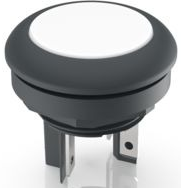 LUMOTAST 16 , Leuchtdrucktaster 5V, Bund rund, tastend, Frontring schwarz, 1 S, Blende weiß