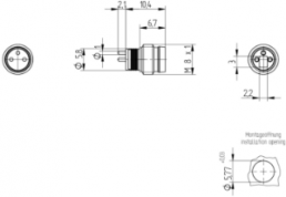 Stecker, M8, 3-polig, Leiterplattenanschluss, Snap-in/Schraubverriegelung, gerade, 14507