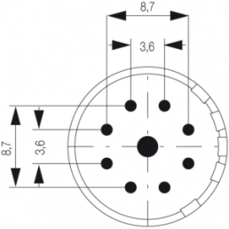 Einsatz für Sensor/Aktor-Steckverbinder, SAI-M23-BE-9-F-G