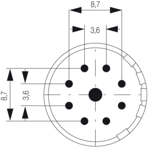 Einsatz für Sensor/Aktor-Steckverbinder, SAI-M23-BE-9-F