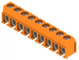 Leiterplattenklemme, 9-polig, RM 5 mm, 0,13-2,5 mm², 15 A, Schraubanschluss, orange, 1234710000