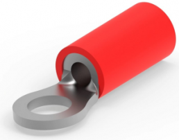 Isolierter Ringkabelschuh, 0,3-1,42 mm², AWG 22 bis 18, 3.3 mm, M3, rot