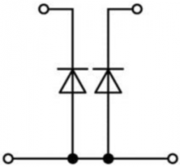 Doppelstock-Diodenklemme, Federklemmanschluss, 0,08-4,0 mm², 2-polig, 500 mA, grau, 281-636/281-487