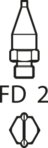 Dualdüse, Rundform, Ø 1.5 mm, (L) 8 mm, FD2 NOZZLE