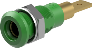 4 mm Buchse, Steckanschluss, Einbau-Ø 8.1 mm, grün, 64.3040-25