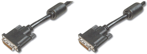 DVI Adapterkabel, DVI(24+5) - HD15, 2x Ferrit St/St, 2.0m, DVI-I Dual Link, sw