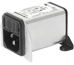 IEC-Stecker-C14, 50 bis 60 Hz, 250 VAC, Flachstecker 6,3 mm, DA22.1124.21